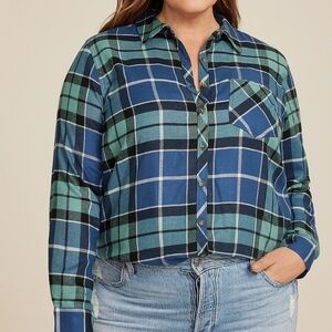 NWOT Maurices Cabin Plaid Button Down Flannel Sz 1X /